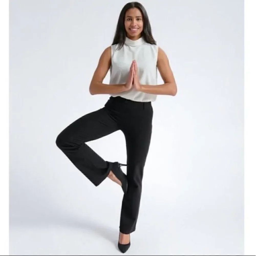 Betabrand Straight Leg Classic Black Pants Sz MP